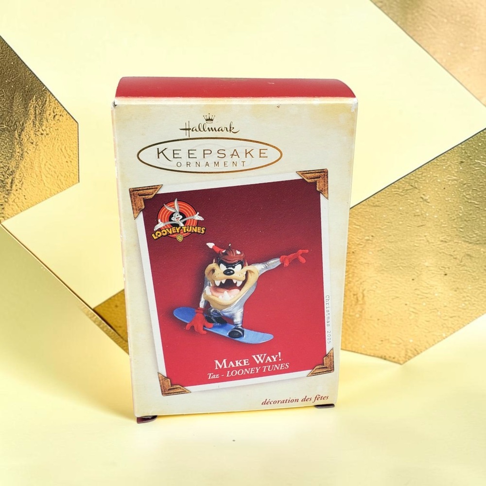 Hallmark Keepsake Ornament 2005 Looney Tunes Taz Snowboarding Make Way Boxed